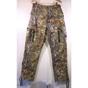 LongLeaf Camo Pants Hunting Cargo Mens Camouflage Elastic Waist Size M